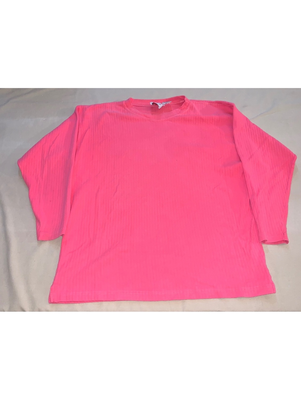 Mills and Durham pink ribbed long sleeve top size XL
